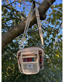 Ethno kabelka z konope -  bielo farebná